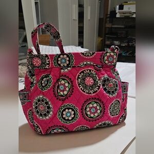 Vera Bradley Pink and Black Quilted Shoulder Bag